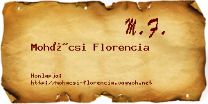 Mohácsi Florencia névjegykártya